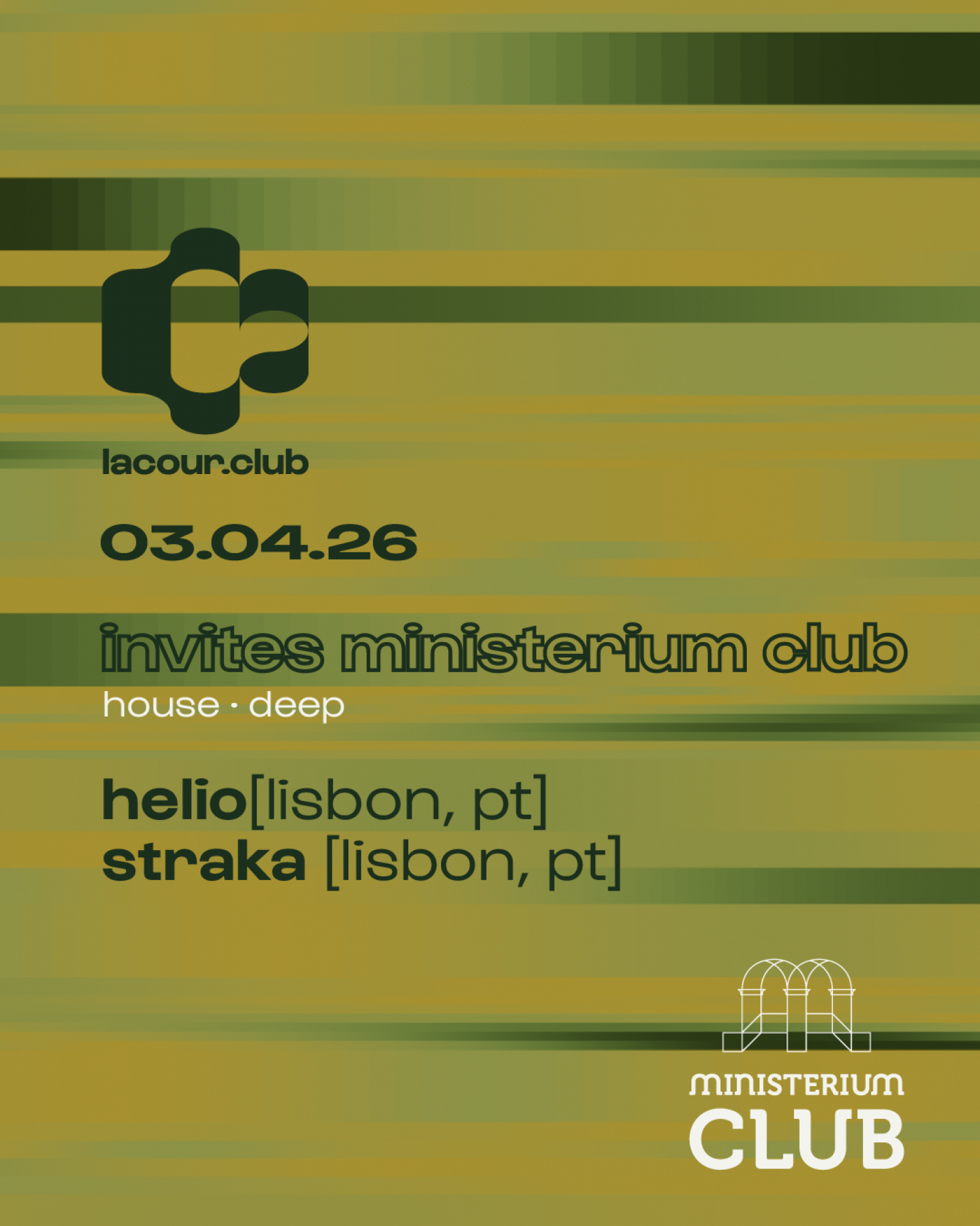 Illustration de l'événement lacour.club invites ministerium club // 112# //  helio · straka