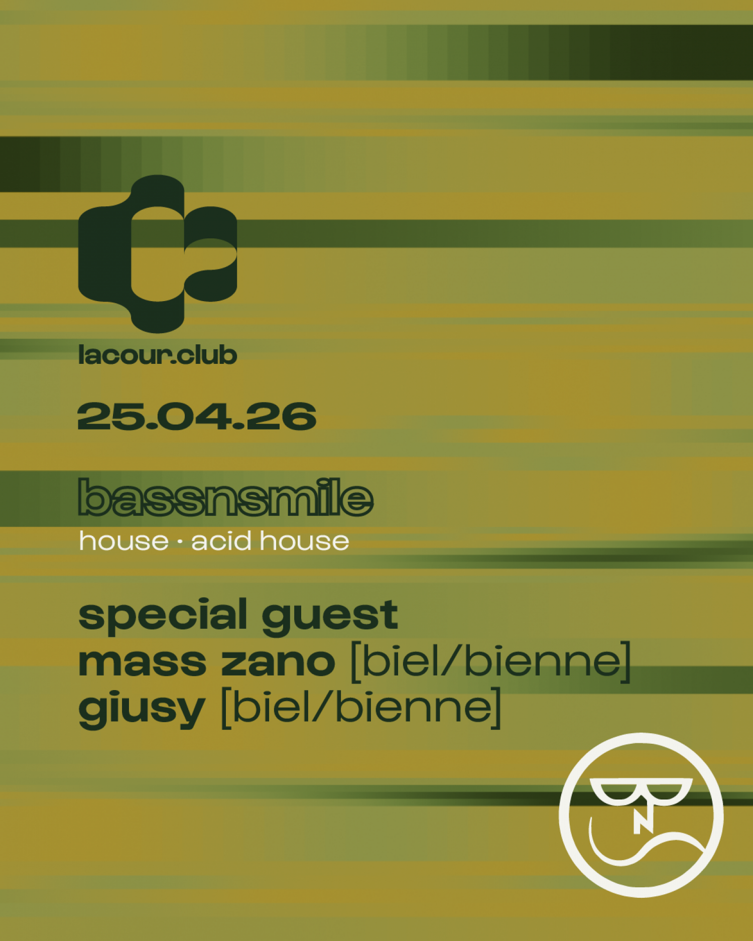 Illustration de l'événement bassnsmile // 116# //  special guest · mass zano · giusy