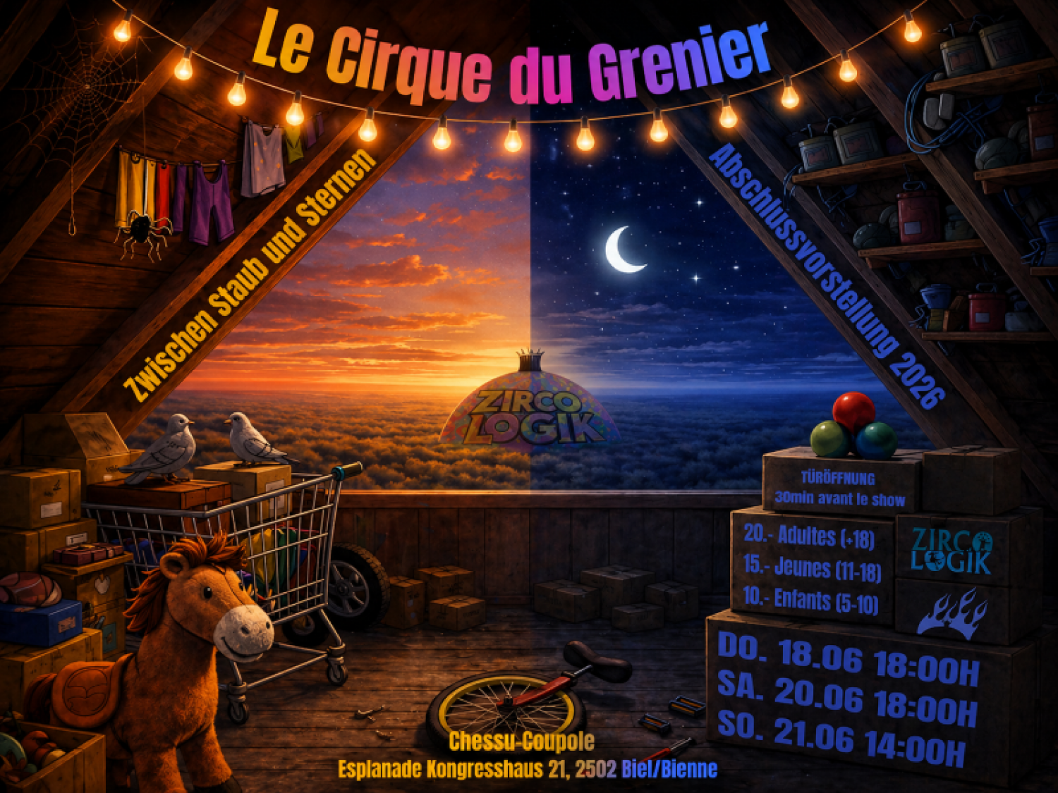 Illustration de l'événement Le Cirque du Grenier, zwischen Staub und Sternen