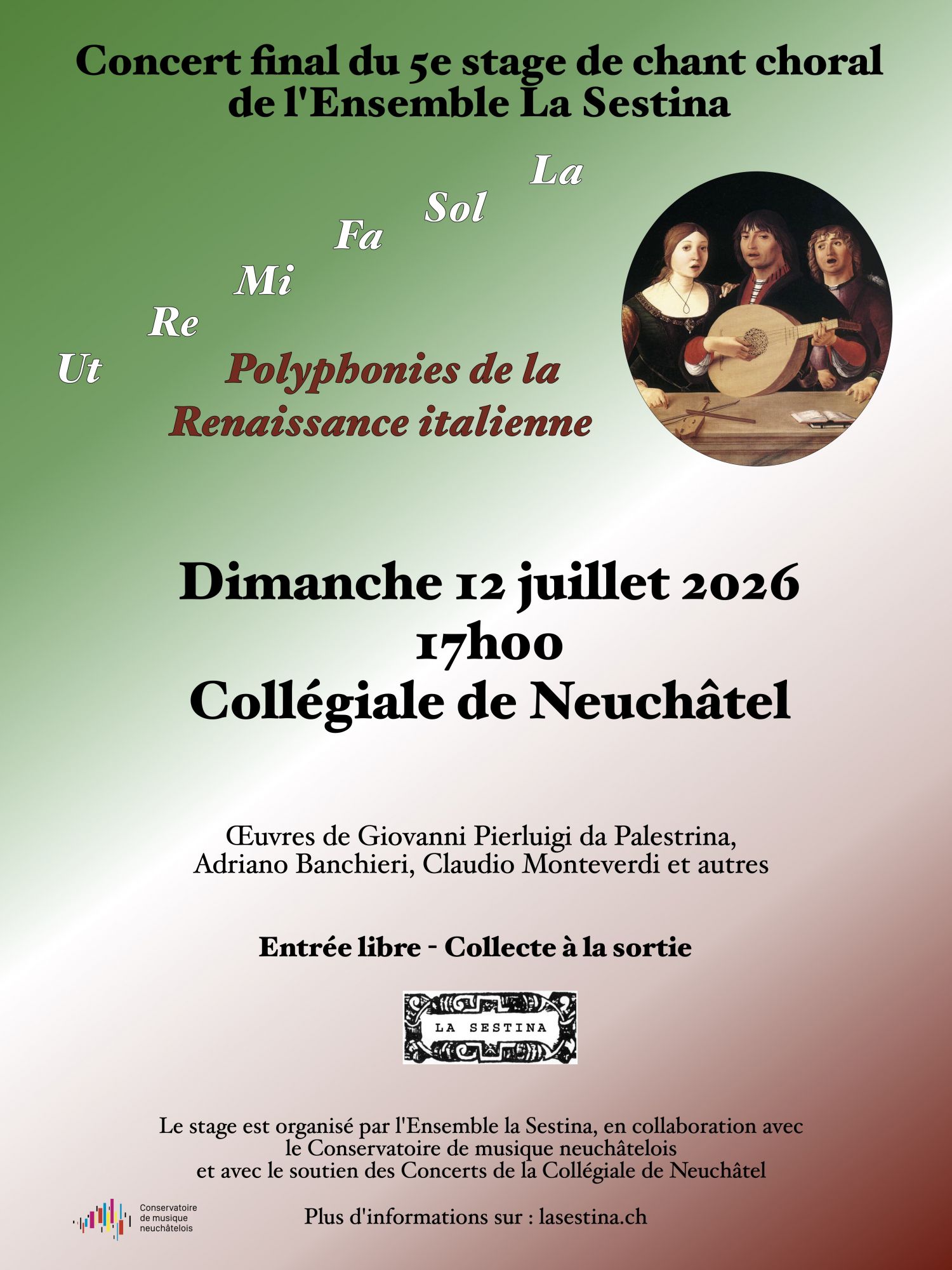 Illustration de l'événement Concert final du 5e stage choral de l’Ensemble La Sestina